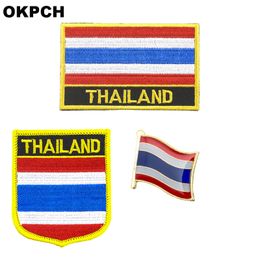 Thailand flag patch badge 3pcs a Set Patches for Clothing DIY Decoration PT0172-3
