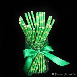 DHL Free shipping 19.5cm Disposable Bubble Tea Thick Bamboo Drinking Paper Straws For Bar Birthday Wedding Party