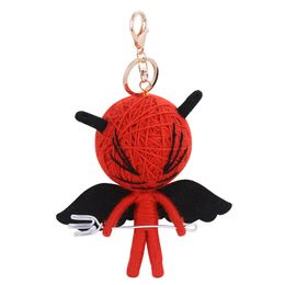 Fashion--made Woven Key Chains Rings Holder Knitting Voodoo Doll Demons Monsters Evil Bag Pendant Keyrings KeyChains K285