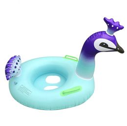 Baby water floating boat infant summer swim pool toy mattress.inflatable Flamingo swan peacock animal floats swim ring tubes 1-3years old