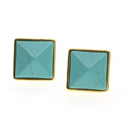 Pyramid Stud Earrings 3D Women's Fashion Elegant Stainless Steel Earrings