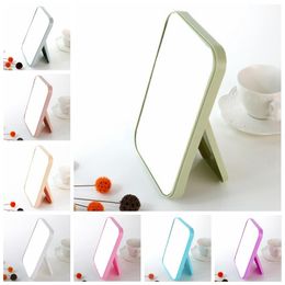 Folding Portable Square Cosmetic Princess Mirror HD Make Up Mirror Desktop Colourful Single Sided Large Makeup Mirror Women Travel DH0790