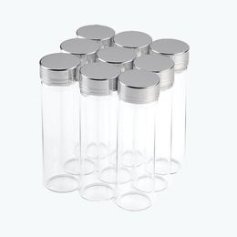 50ml Diy Crafts Jars Bottles Aluminium Screw Silver Cap Wishing Bottles Glass Crafts Jars 50pcs Free Shipping