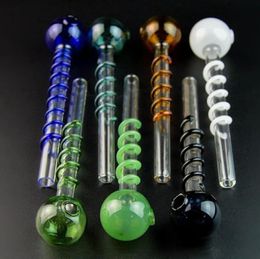 Mini Pyrex Glass Smoking Long Tube Colourful Transparent Bong Innovative Design Portable Handmade Oil Rigs Tool Hot Cake DHL Free