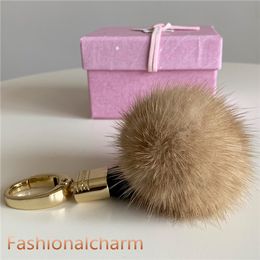 5cm Cute Real Genuine Fur Ball Pompom Bag Charm Keychain Pendant Keyring Tassels