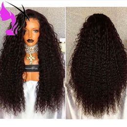 Curly Wig Natural Black Lace Front Synthetic Wigs For Black/African Women Pre Plucked 150 Density
