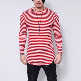 Autumn Designer Men's T-shirt Europe and America Striped Bottoming Shirt Men's Slim Long Sleeve shirts s-5xl