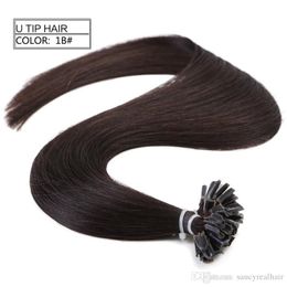 100 human remy hair natural black Colour nail u tip in hair extension with 1226 0 8 strand 200s lot free