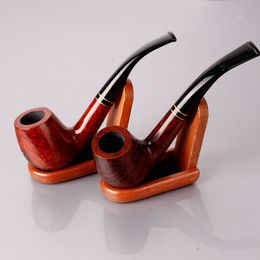 Mahogany Pipe Rack Wooden Smoking Pipes Holder Wood Folding Rack Stand for Tobacco Pipe FT-02394 DHL Free 50pcs