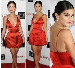 selena gomez short red dress