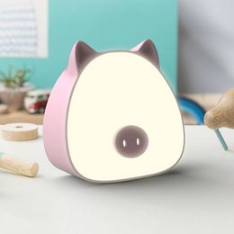 New creative pig lamp bedroom night bed night light touch sensor led with sleeping atmosphere lamp