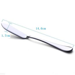 100PCS/lot Stainless Steel Cutlery Knife Metal Butter Knife Cheese Jam Spreader Cake Knives Bakeware Free DHL