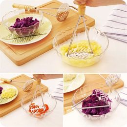 FREE SHIPPING Wholesale Stainless Steel Potato Masher For Smooth Mashed Potatoes Fruit Vegetable Tools Press Crusher