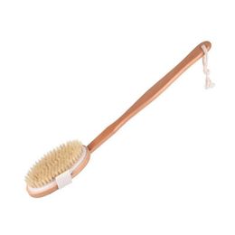 2021 Long Handle Body Brushes for Shower & Bath Wooden Boar Bristles Shower Brush Back Brush Shower Skin Brush