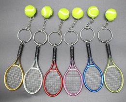 Simulation tennis key chain bag pendant creative tennis racket sports gifts advertising promotional gifts