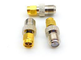 10PCS F female jack to SMA male plug RF coaxial connector copper