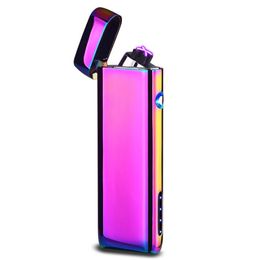 New Colorful Zinc Alloy USB ARC Windproof Charging Lighter Portable Innovative Design For Cigarette Bong Smoking Pipe High Quality DHL