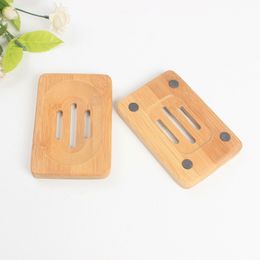 Natural Bamboo Wooden Soap Dish Wooden Soap Tray Holder Storage Soap Rack Plate Box Container for Bath Shower Bathroom Fast Shipping