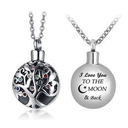 Fashion life Tree Pendant Urn Necklaces for Ashes Always in My Heart Cremation Jewellery Keepsake Holder Memorial Necklace