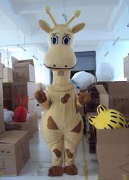 2019 Hot sale Yellow Giraffe Mascot Costume Cartoon Character Costume Free Shipping