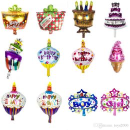 Cute mini cartoon birthday cake Aluminium balloon birthday party toy balloons decoration background wall prop wholesale A221