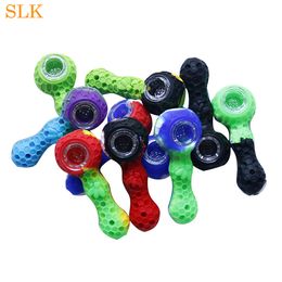 Multi-colors silicone glass bowl smoking pipes Glass Oil Burners Pipes 4.33 Inch glass water bongs smoking pipes smoking accessories