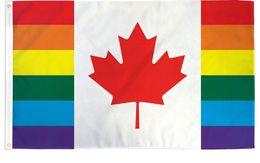 3x5 Custom Canadian Rainbow Flag Gay Lgbt Pride Flag High Quality Polyester Printing Festival Activity Party Flags