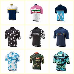 Morvelo team Cycling Short Sleeves jersey Men's Bike Clothing Suits Quick Dry Front Zipper Wearable Breathable U52902