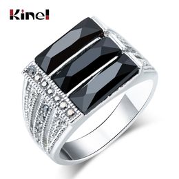 2019 anneaux de mariage gothiques Kinel New Gothique Noir Vintage Bague De Mariage Hommes Antique Argent