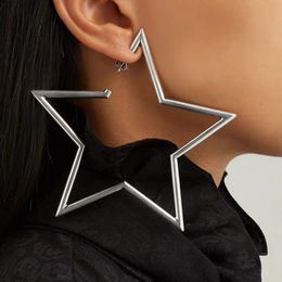Metal Big Five-pointed Star Stud Earring Women Star Earring for Party Nightclub Fashion Jewellery Accessories High Quality