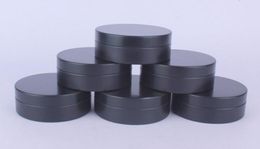 50pcs/lot 100G 100ML Matte Black Aluminium Jar Cosmetics Cream Pot Tin Cans Empty Metal Packing Container Slip Cap