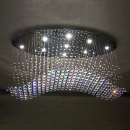 chandeliers oval curtain wave modern chandeliers crystal lamp living room hotel lighting