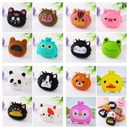 Mini Cartoon Key Wallet Bag Women Silicone Coin Purse Candy Color Lovely Animals Jelly Change New Coin Bag Party Gifts RRA2759