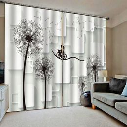 Dandelion curtains 3D Curtain Printing Blockout Polyester Photo Drapes Fabric For Room Bedroom