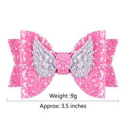 New Kids Hair Bows Accessories Sets Sequin Angel Wing Design Bow Boutique Accessory Barrettes Girls Hair Pin Set Hairs Clips