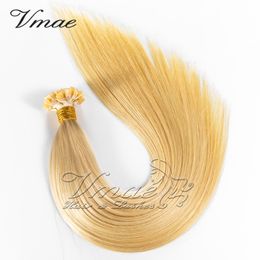 VMAE Top Quality Straight Natural 613 blond Keratin Fusion Pre Bonded Virgin Free Ship Flat Tip Human Hair Extension