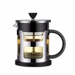 Stainless Steel Portable French Press Coffee Pot Tea Maker Machine Moka with Strainer Philtre Travel Borosilica Glass Cafetiere