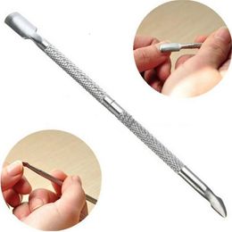 Silver Nail Cuticle Pusher Stainless Steel Nail Polish Remover Tools UV Gel Polish Remover Manicure Nail Art Tool 120pcs