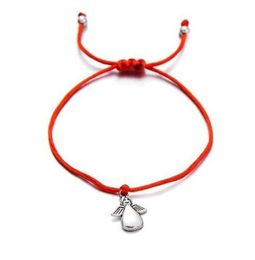 20pcs/lot Love Angel Charms Wish Bracelet for Lovers Lucky Red String charms Gift Lucky Red Cord Adjustable Bracelet DIY Jewellery