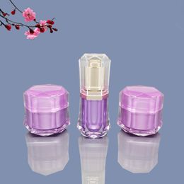 10g Cream Cosmetic Jar Pot 10ml Acrylic Lotion Pump Bottle DIY Refillable Container Travel F2269