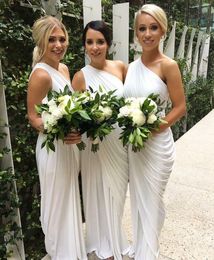 2019 Beach Bridesmaid Dresses One Shoulder Summer Country Garden Formal Wedding Party Guest Maid of Honour Gowns Plus Size Custom Made