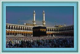 Pilgrimage to Mecca religious home decor painting ,Handmade Cross Stitch Embroidery Needlework sets counted print on canvas DMC 14CT /11CT