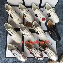 Top Qualität Große Größe US5-US13 Weiß Schwarz Schuhe Designer Leder Ace Schuhe Mann Frauen Plus Size Luxus Freizeitschuhe mit Kasten Staub Bag-Sadasd