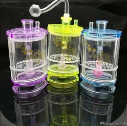 New Double acrylic hookah Wholesale Glass Bongs Accessories, Glass Water Pipe Smoking, Free Shipping