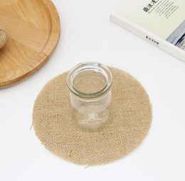 Kitchen Dining Burlap Coasters Table Mats Wedding Decorations Cup Pads SN2938