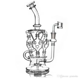 Recycler bong functional heady water pipe bongs percolator high quality dab rig glass pipes oil rigs hookahs