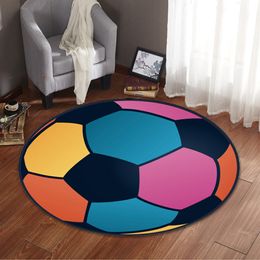 Basketball Circular Printing Carpet Sitting Room Tea Table Chair Cushion Non-Slip Carpet Floor Mat 12style