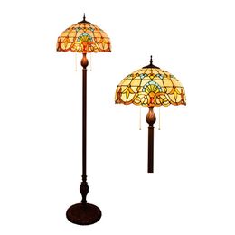 Baroque antique stained glass lamps Tiffany floor lamp coffee shop hall hotel bedroom study floor lamp TF027