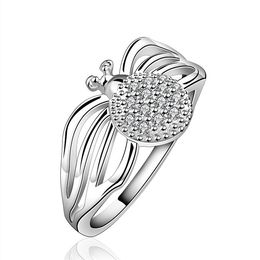 Epacket DHL Plated sterling silver Animal zircon simple ring DHSR588 US size 7,8; Fashion women's 925 silver plate Three Stone Rings Jewellery