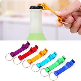 Portable Stainless Steel Bottle opener Key Chain Ring Aluminium alloy beer wine openers bar club waiter tools LX8589